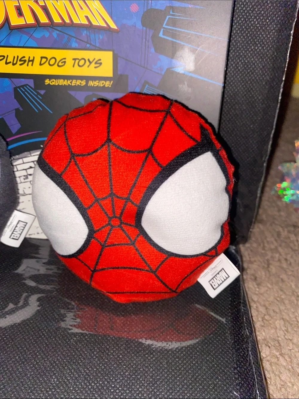 Marvel Spider-Man & Venom Plush Dog Toys - Red, Black & White